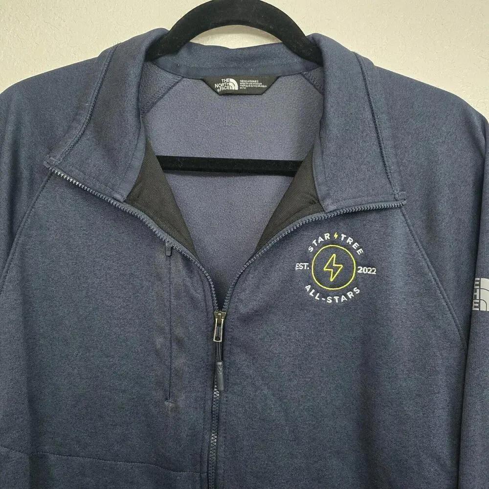 The North Face Men's Fleece Full-Zip Sweatshirt Navy Blue Size Medium